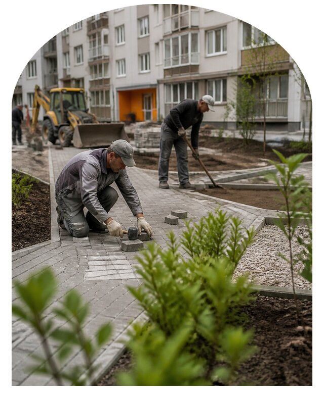 Благоустройство двора многоквартирного дома в Ахтубинске
